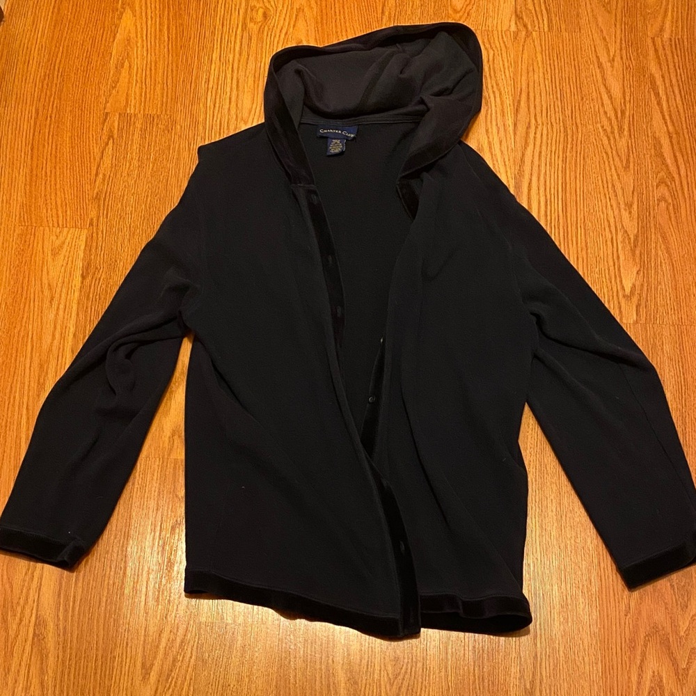 Charter Club Dark Navy Hooded Cardigan M